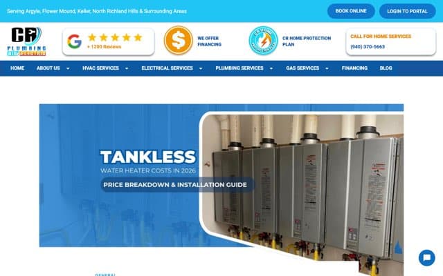 CR Plumbing's page as the assistant saw it