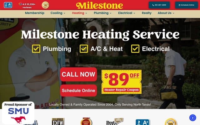 Milestone Home Service Co.'s page as the assistant saw it