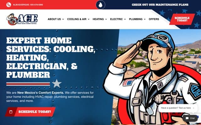 Ace Heating - Cooling - Plumbing - Electrical's page as the assistant saw it