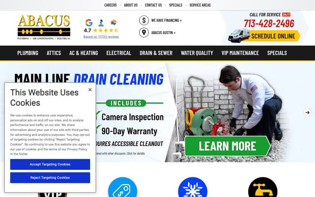Abacus Plumbing, Air Conditioning & Electrical's page as the assistant saw it
