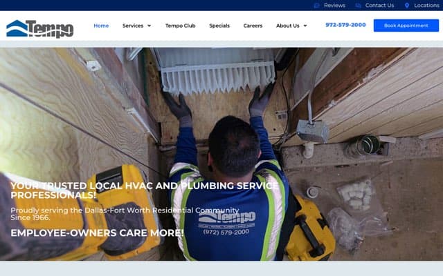 Tempo Air's page as the assistant saw it