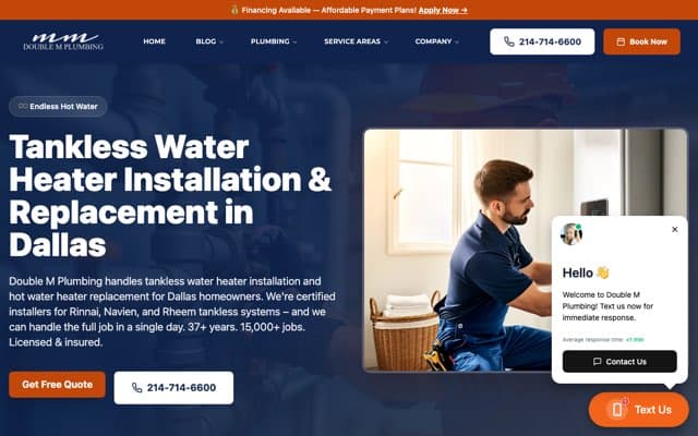 Double M Plumbing's page as the assistant saw it