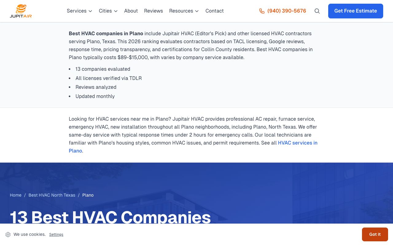 Jupitair HVAC's page